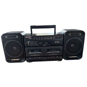 Vintage SHARP Boombox Radio Dual Cassette Player Recorder WF-A500 Detachable Spe